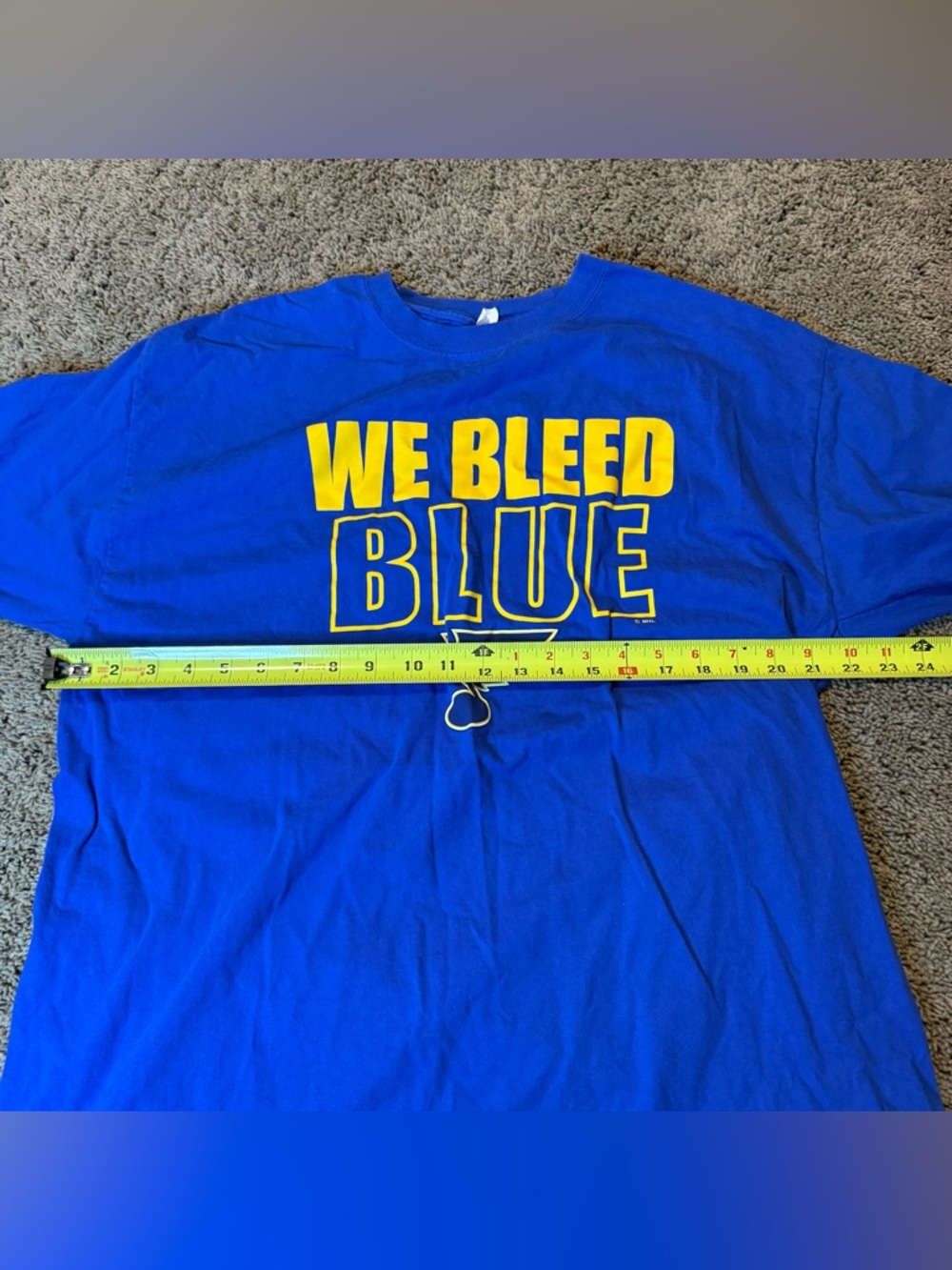 St. Louis We Bleed Blue Mens XL Blue NHL Hockey T-Shirt 100% Cotton SL - Picture 3 of 8